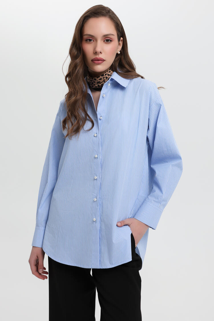 Shirt with stripe pattern - Blue S/M