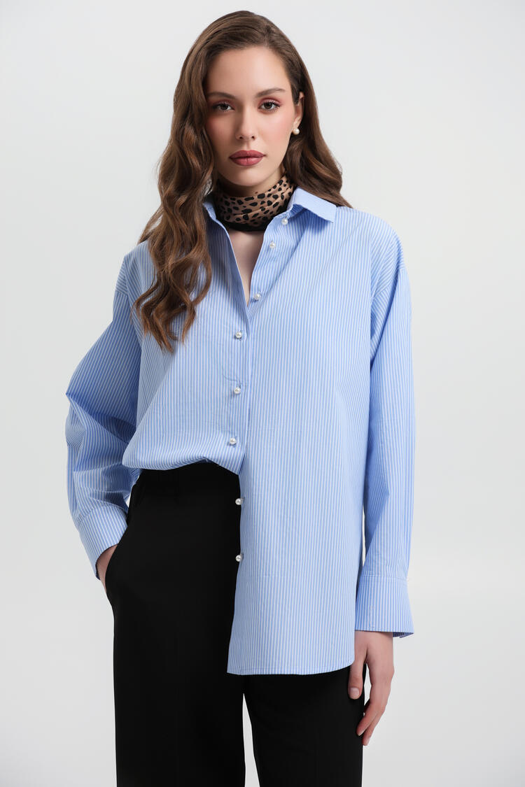 Shirt with stripe pattern - Blue S/M