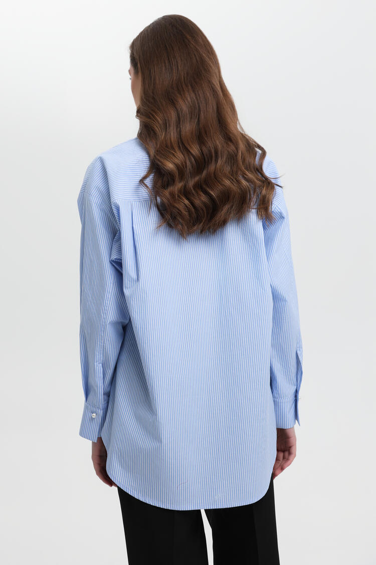 Shirt with stripe pattern - Blue S/M