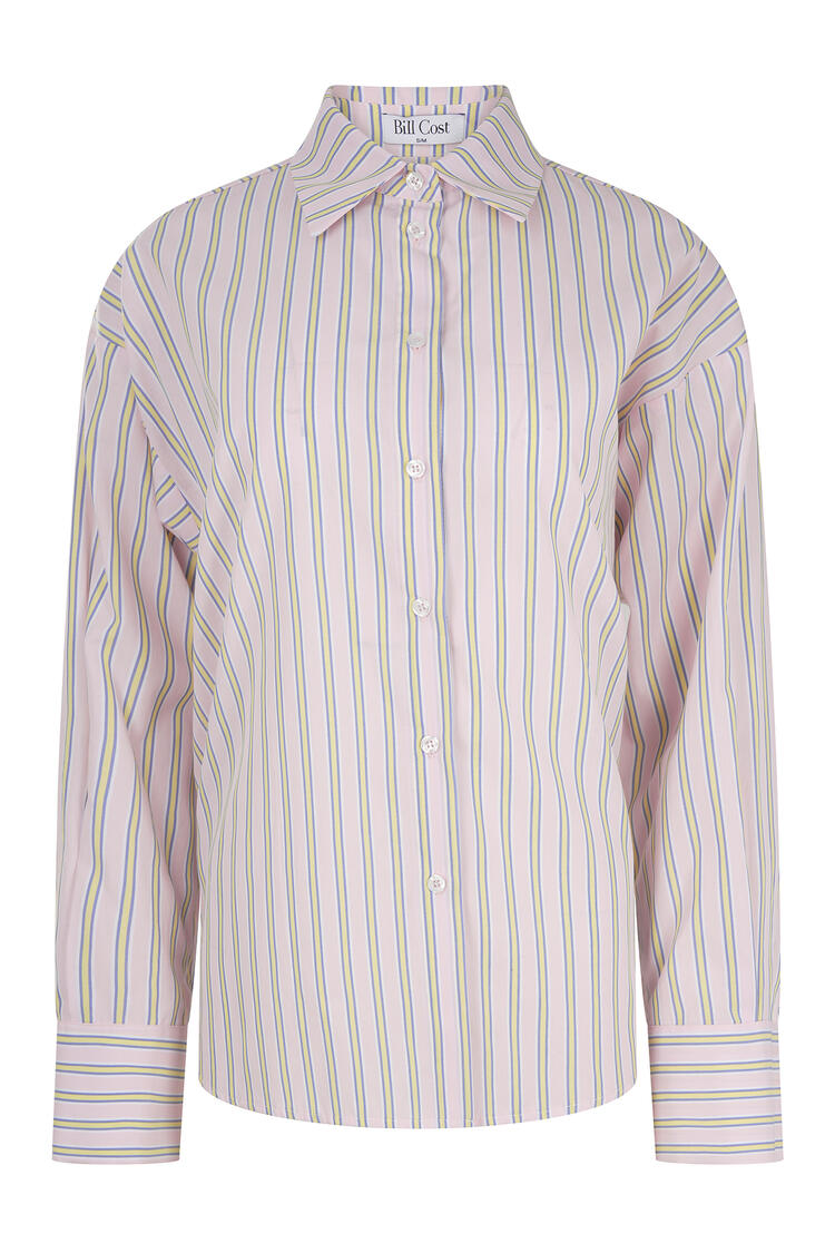Cotton striped shirt in a relaxed fit - Pink M/L
