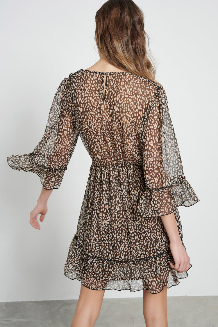 Dress with leopard print - Black S