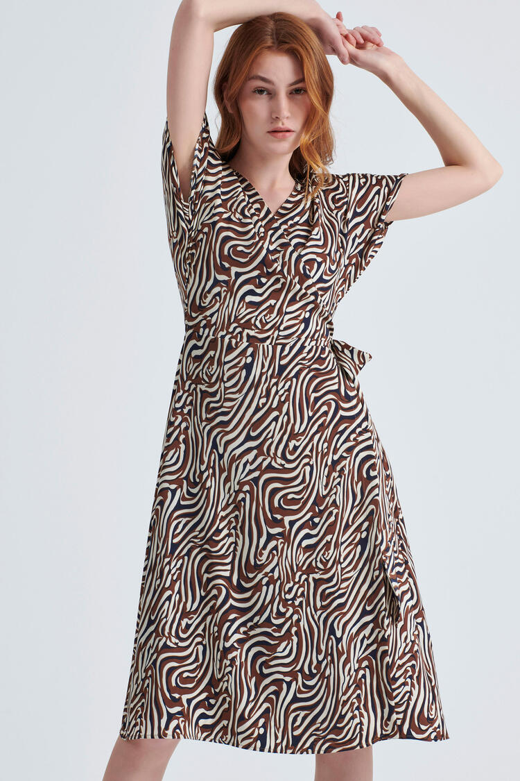 Printed  dress - Brown S