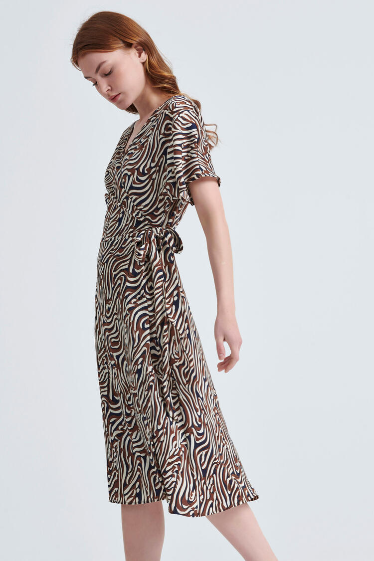 Printed  dress - Brown S