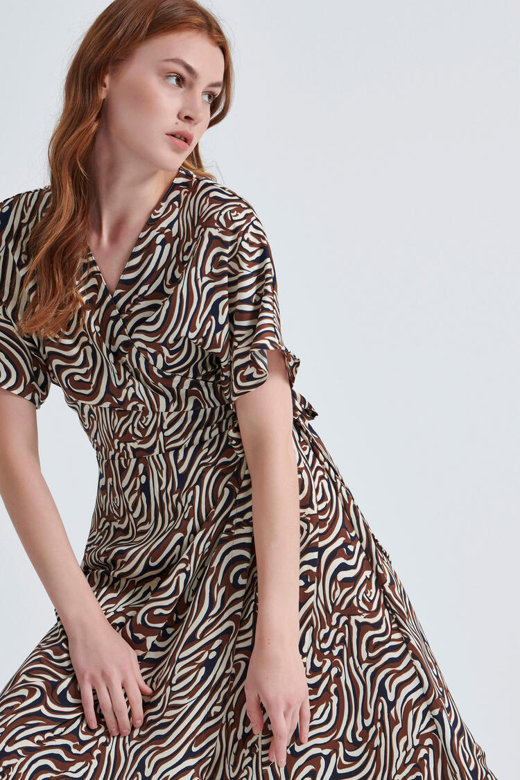 Printed  dress - Brown S