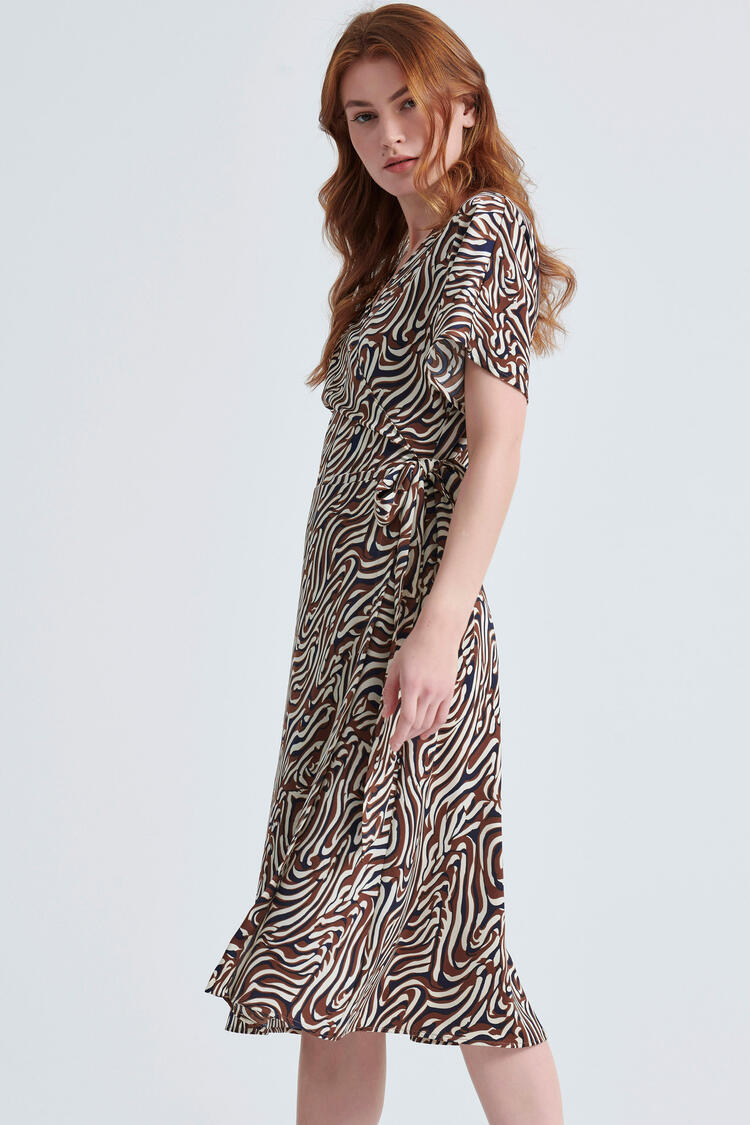 Printed  dress - Brown S