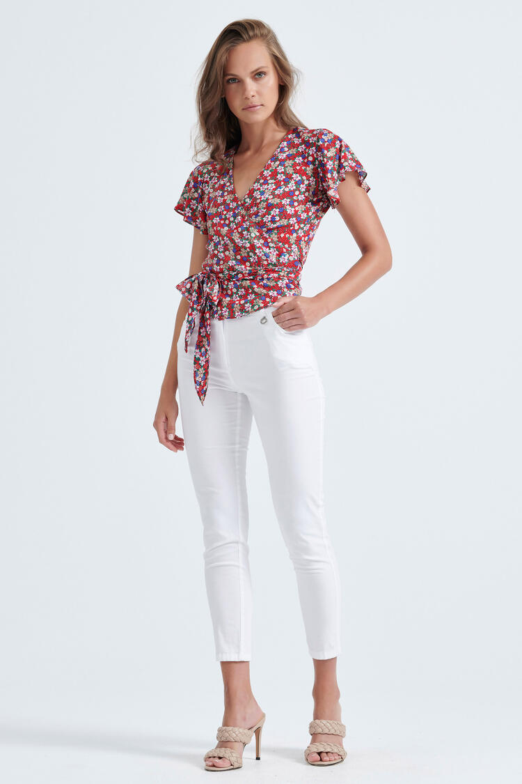 Printed cblouse - Red S