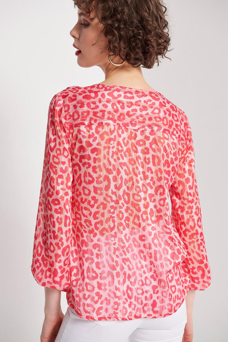 Animal print blouse - Fuchsia S