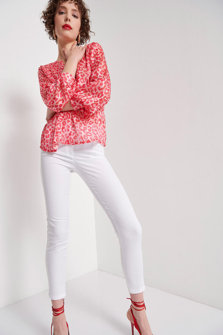 Animal print blouse - Fuchsia S