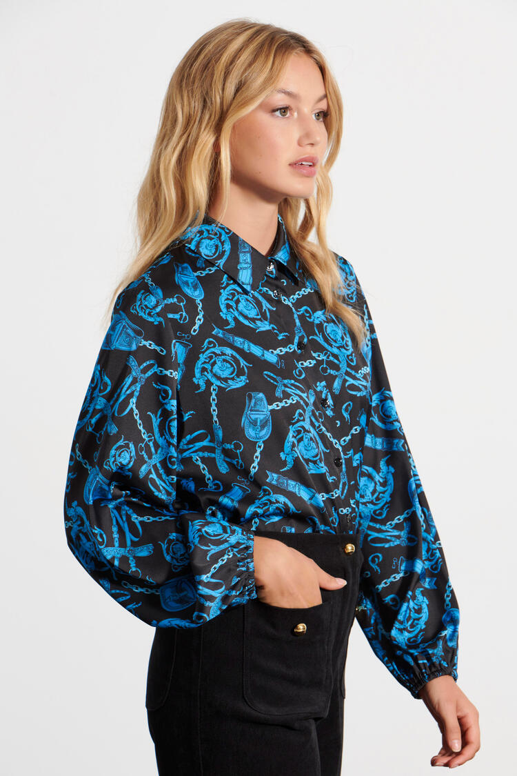 Shirt with printed pattern - Blue S