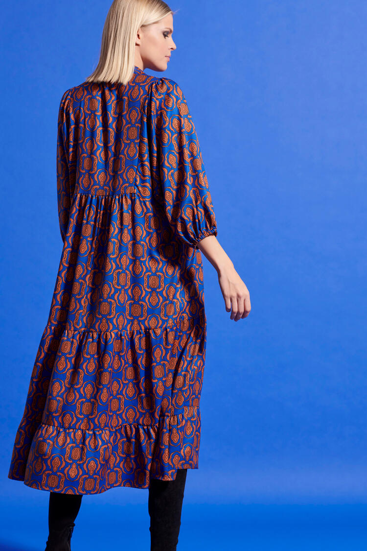 Maxi dress with printed pattern - Electric Blue S/M