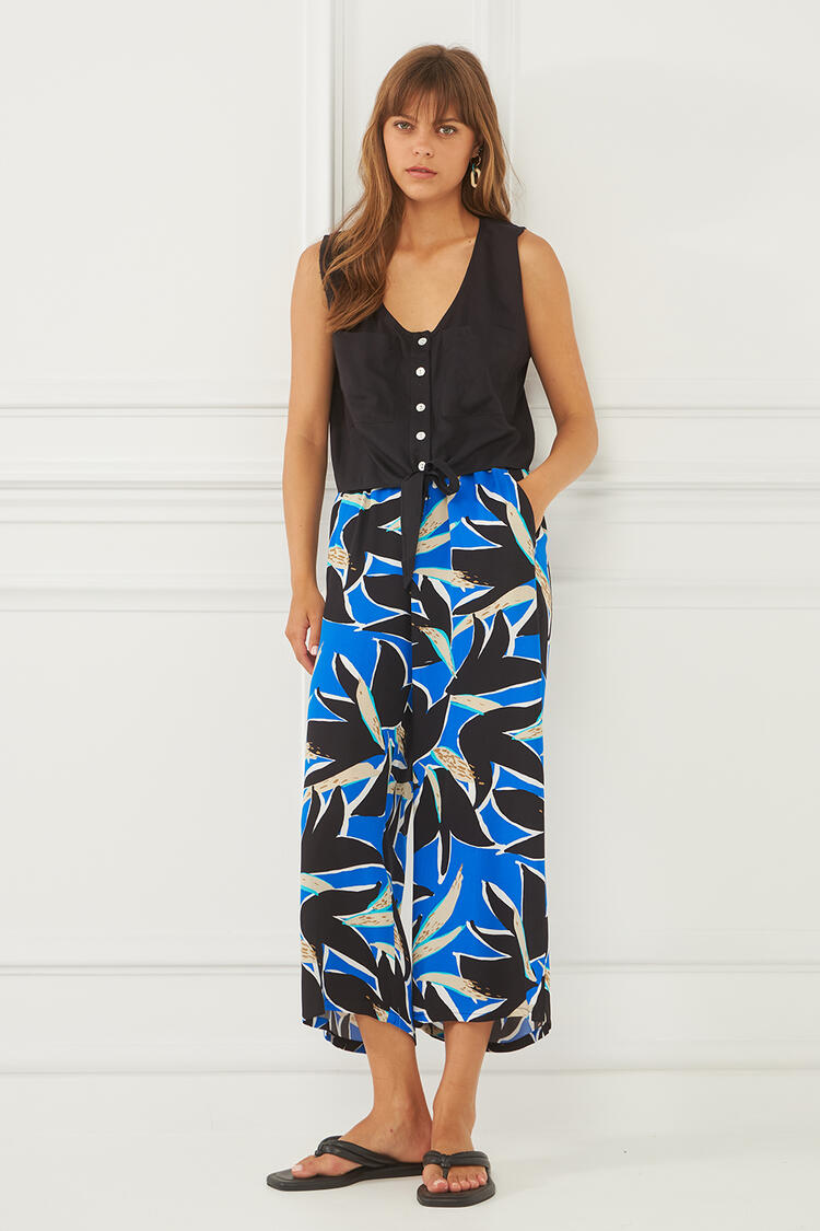 Printed pants - Electric Blue S
