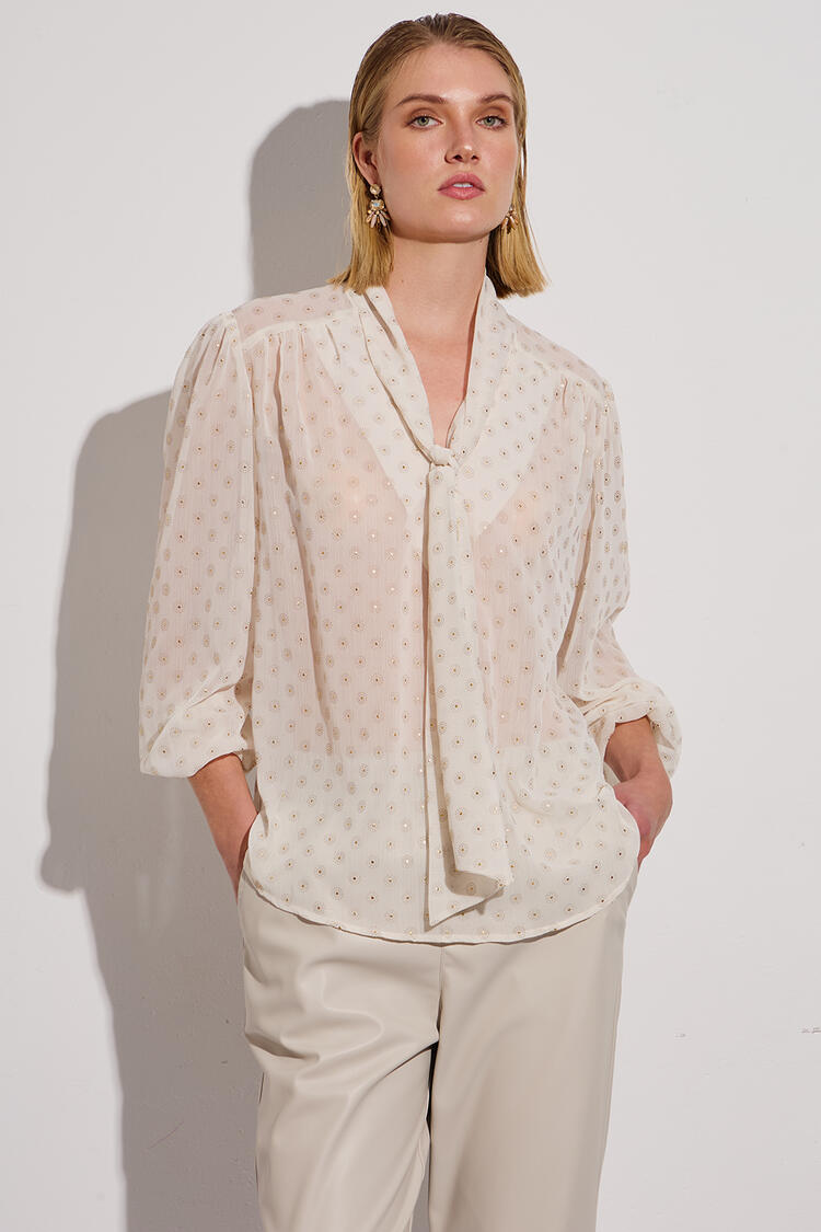 Blouse with scarf - Off White M