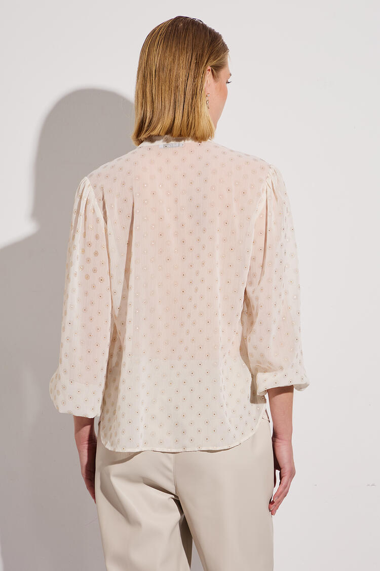 Blouse with scarf - Off White S