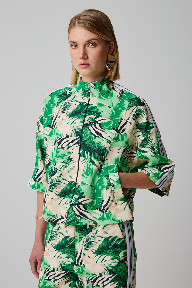 Floral bomber jacket - GREEN S/M