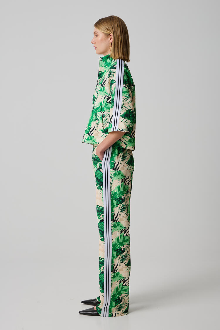 Floral track pants - GREEN S