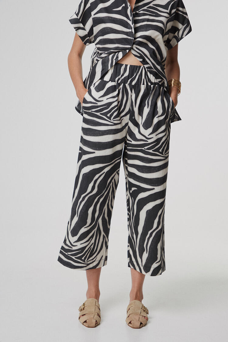 Zip panties animal print - Black S