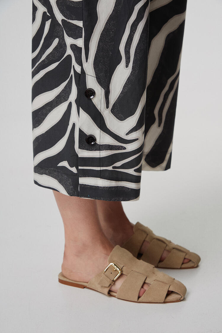 Zip panties animal print - Black S