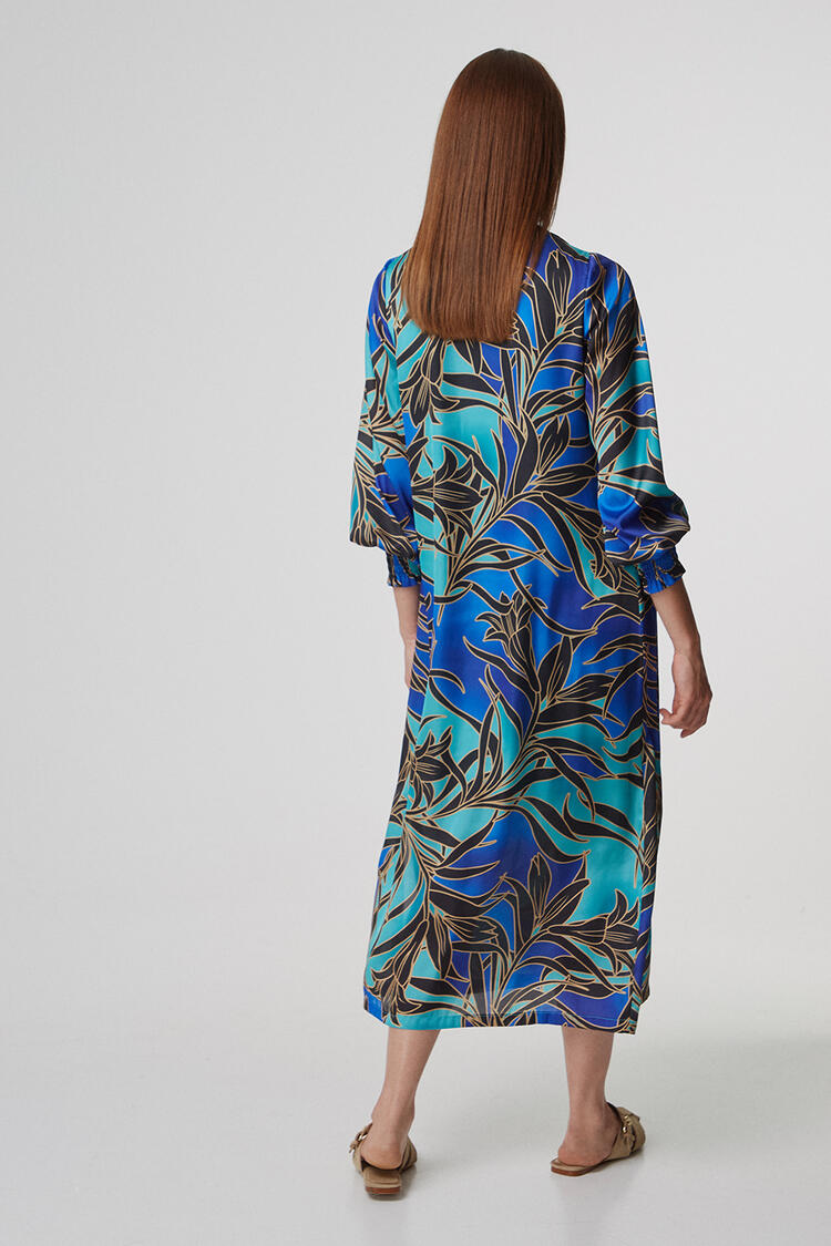 Printed satin dress - Black S