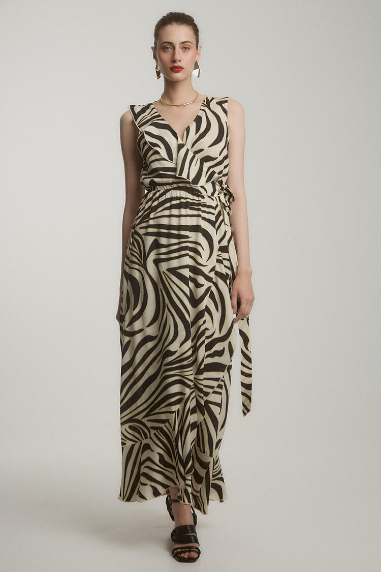 Cruise dress with ruffles - Black S