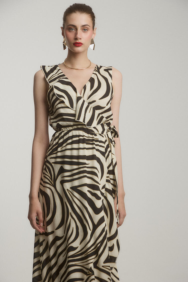 Cruise dress with ruffles - Black S