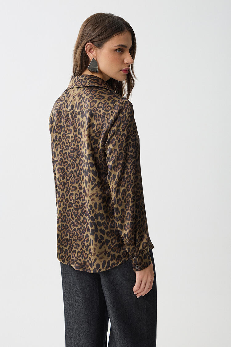Leopard print shirt - Chaki S
