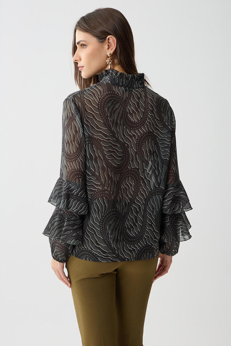 Printed blouse - Chaki S