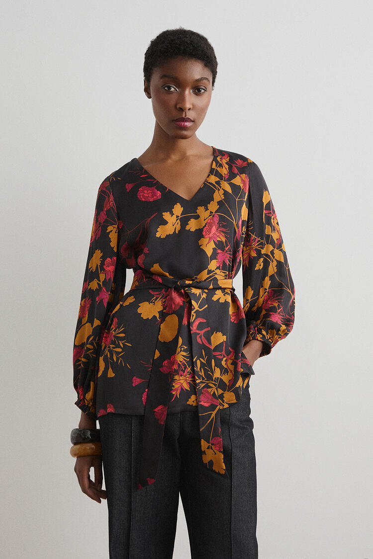 Printed blouse. - Black S