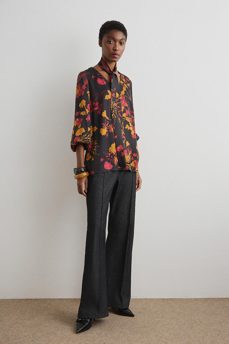 Printed blouse. - Black S