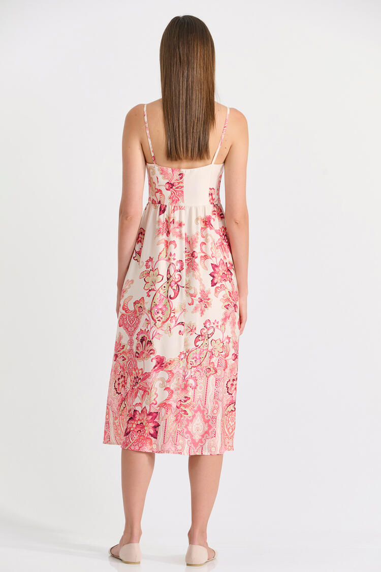 Strappy floral midi dress

 - CORAL S