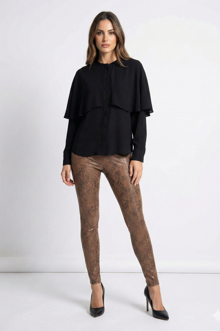 Statement Animal Print Leggings - Brown L