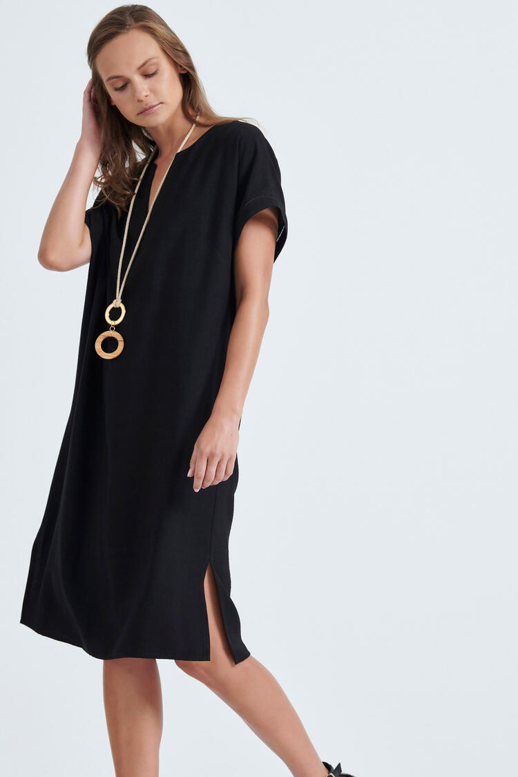 Dress with azure detail on the sleeves - Black M