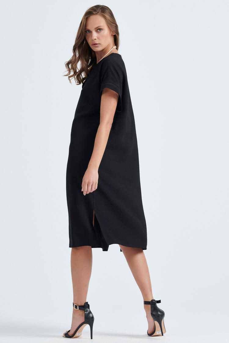 Dress with azure detail on the sleeves - Black M