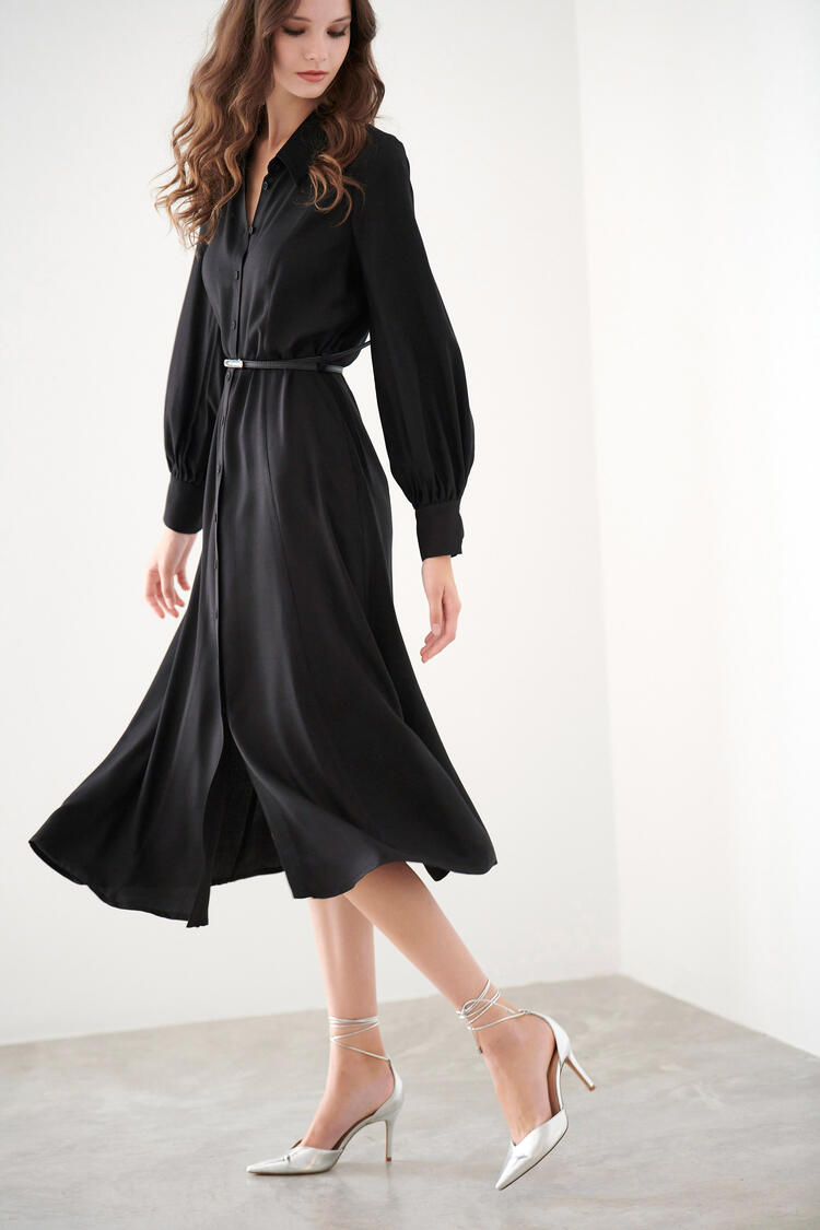 Dress with buttons - Black S