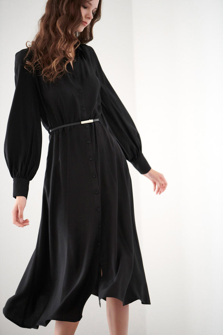 Dress with buttons - Black S