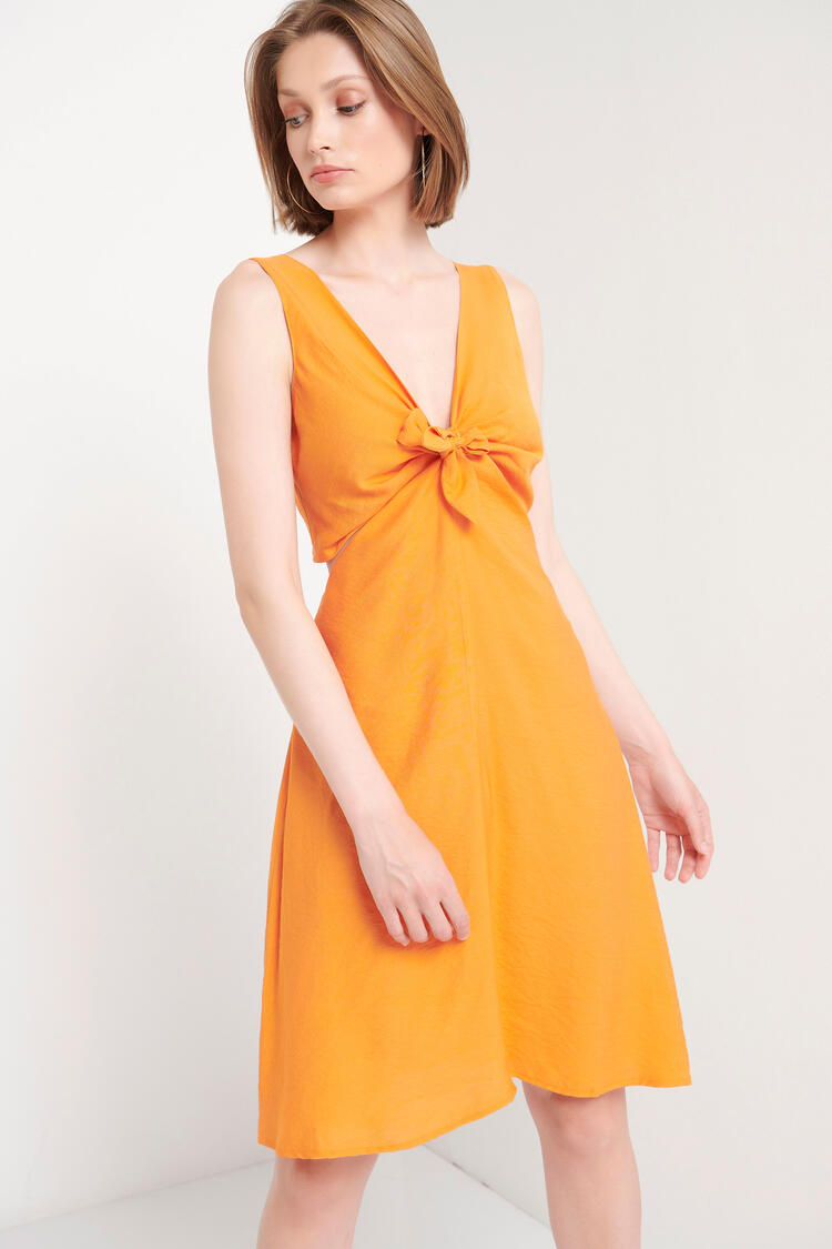 Dress with side openings - Orange S