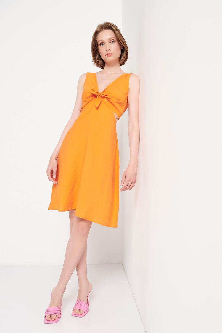 Dress with side openings - Orange S