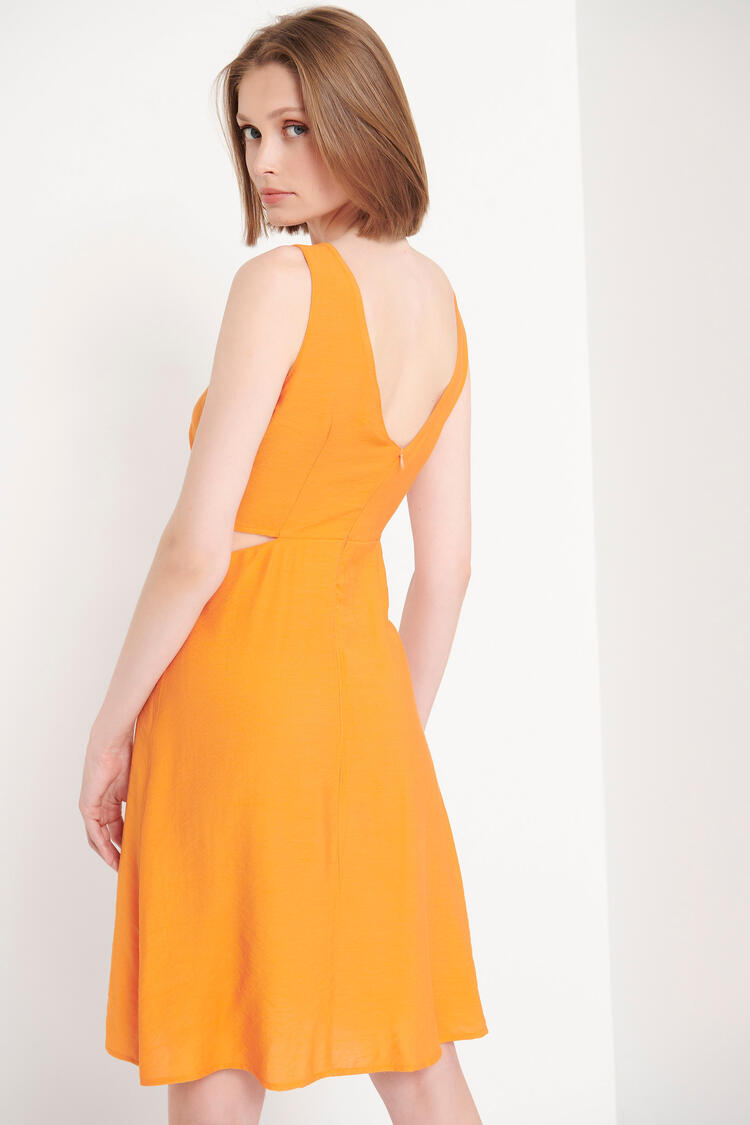 Dress with side openings - Orange S