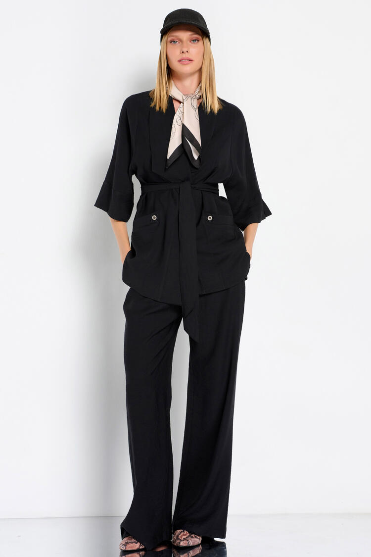 Pants with elastic waist - Black M