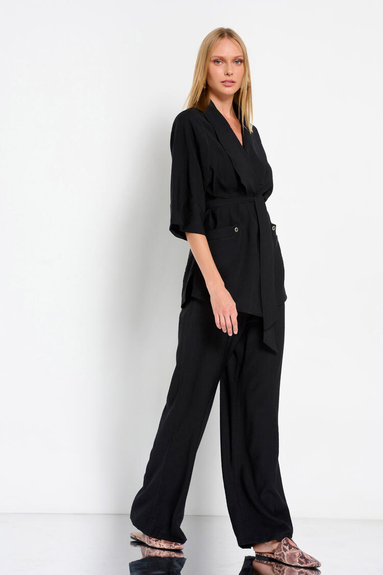 Pants with elastic waist - Black M