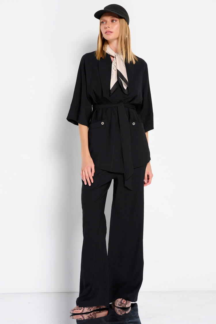 Pants with elastic waist - Black M