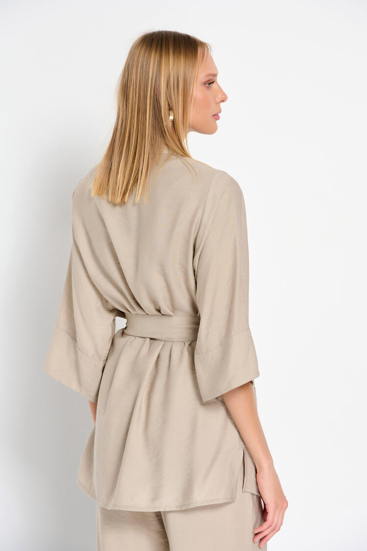 Kimono with detachable belt - Beige M/L