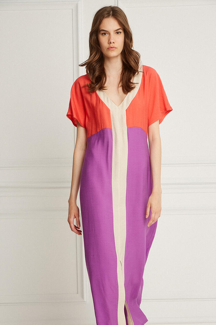 Dress in a combination of colors - Purple S