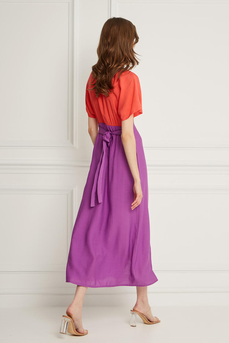 Dress in a combination of colors - Purple S