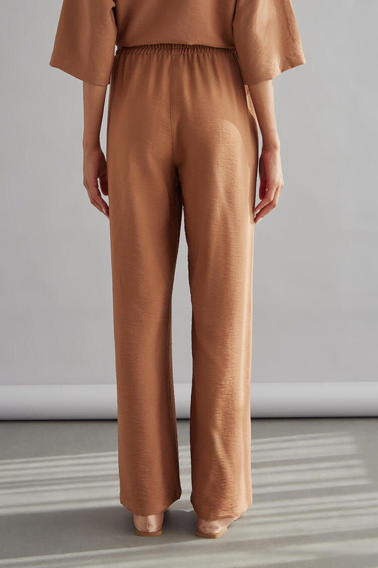 Pants with elastic waist - Brown S