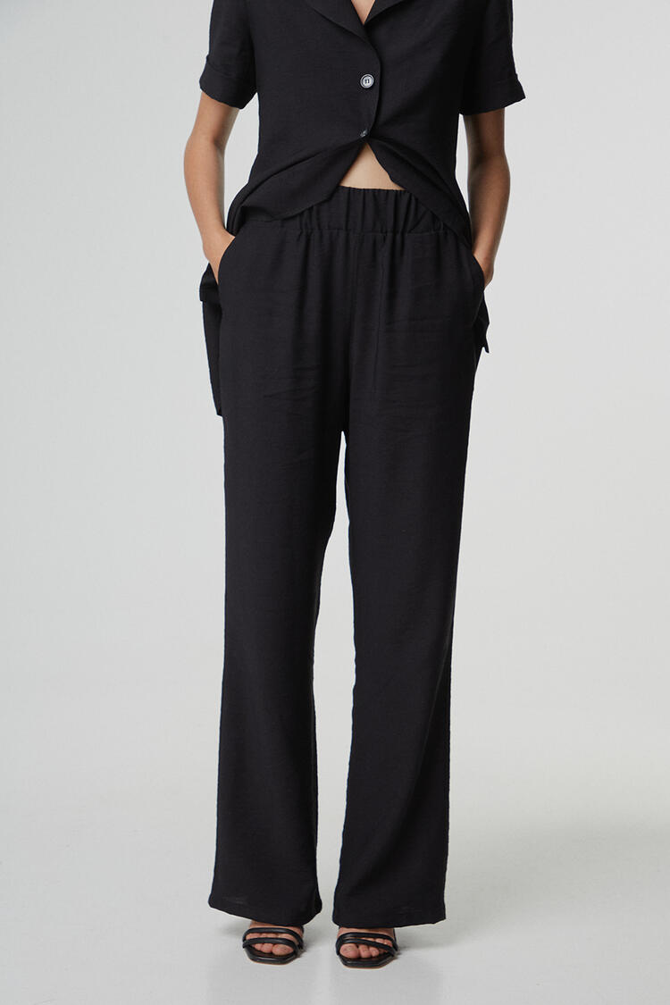 Pants with elastic - Black S