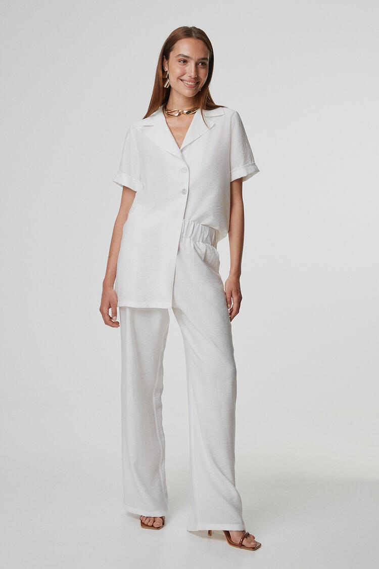 Shirt with opening - White S