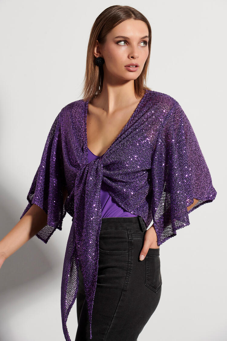Bolero with sequins - Purple O/S