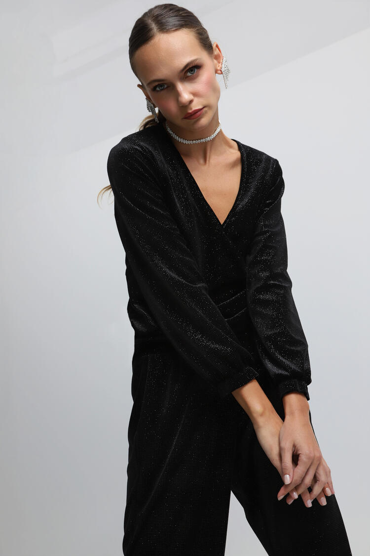 Lurex blouse - Black S