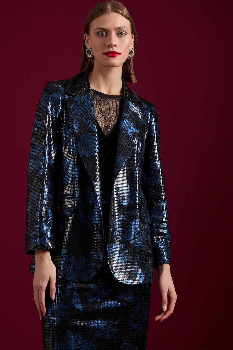 Sequin jacket - Blue S