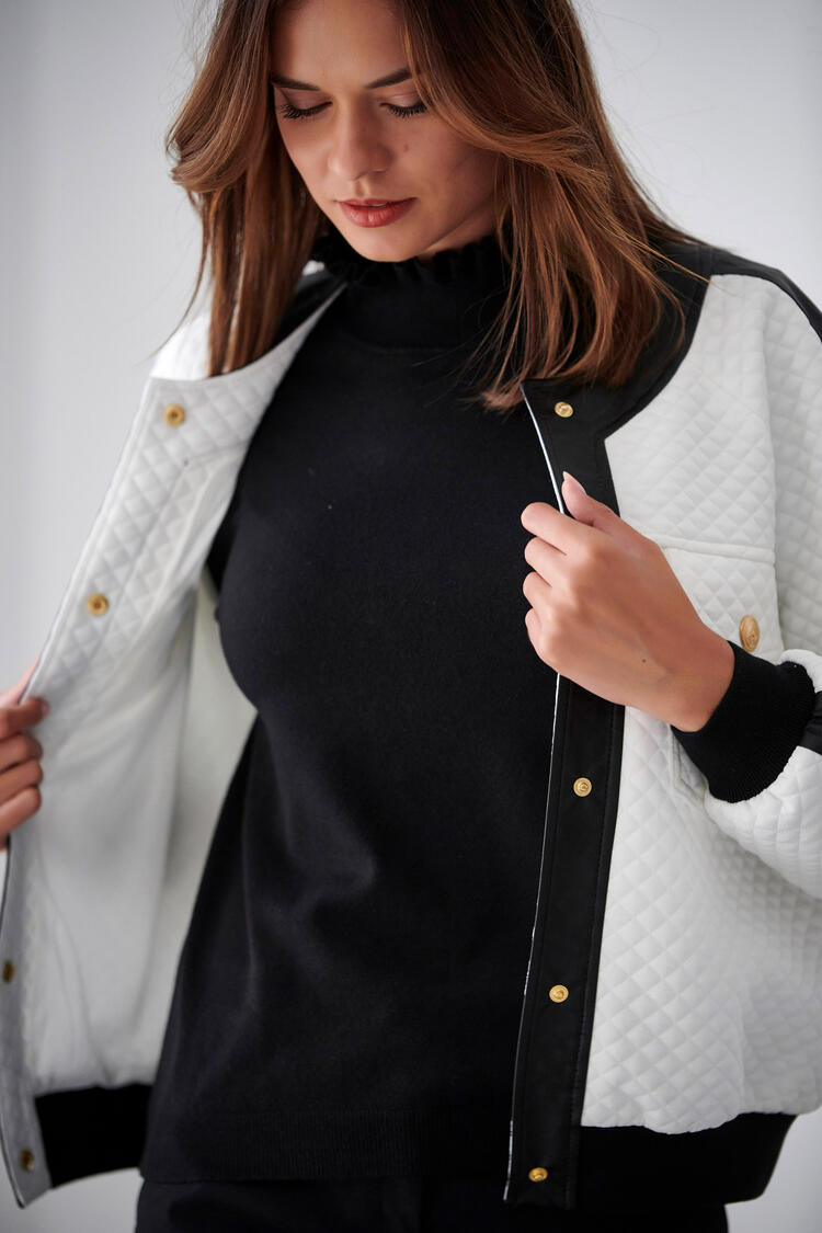 Quilted jacket - WHITE S